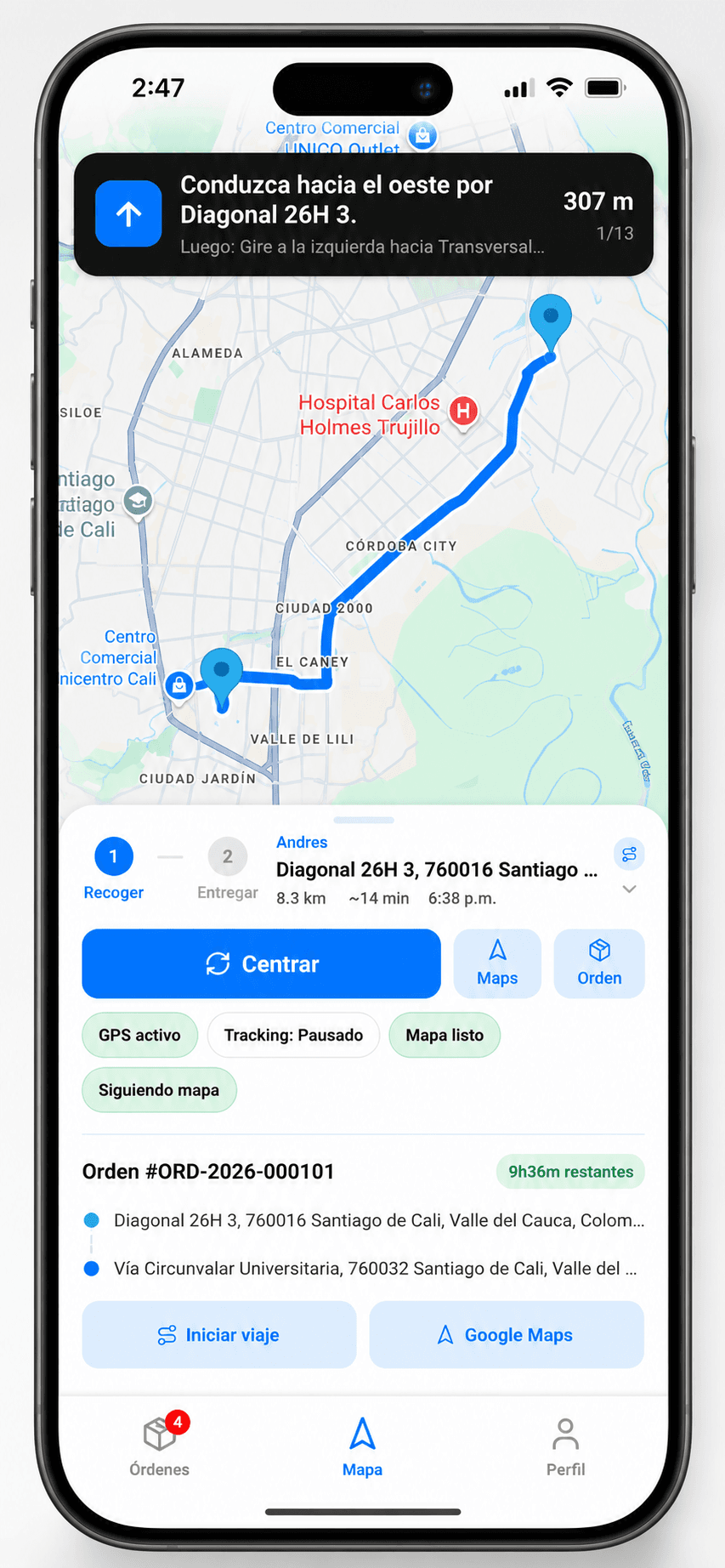 App de mensajeros de Globia